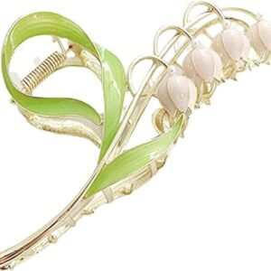Pink Lily of the Valley Flower Hair Clips, Large Metal Clip, Orchid Clips, Lily of the Valley Jaw Clip Styling Accessories for T